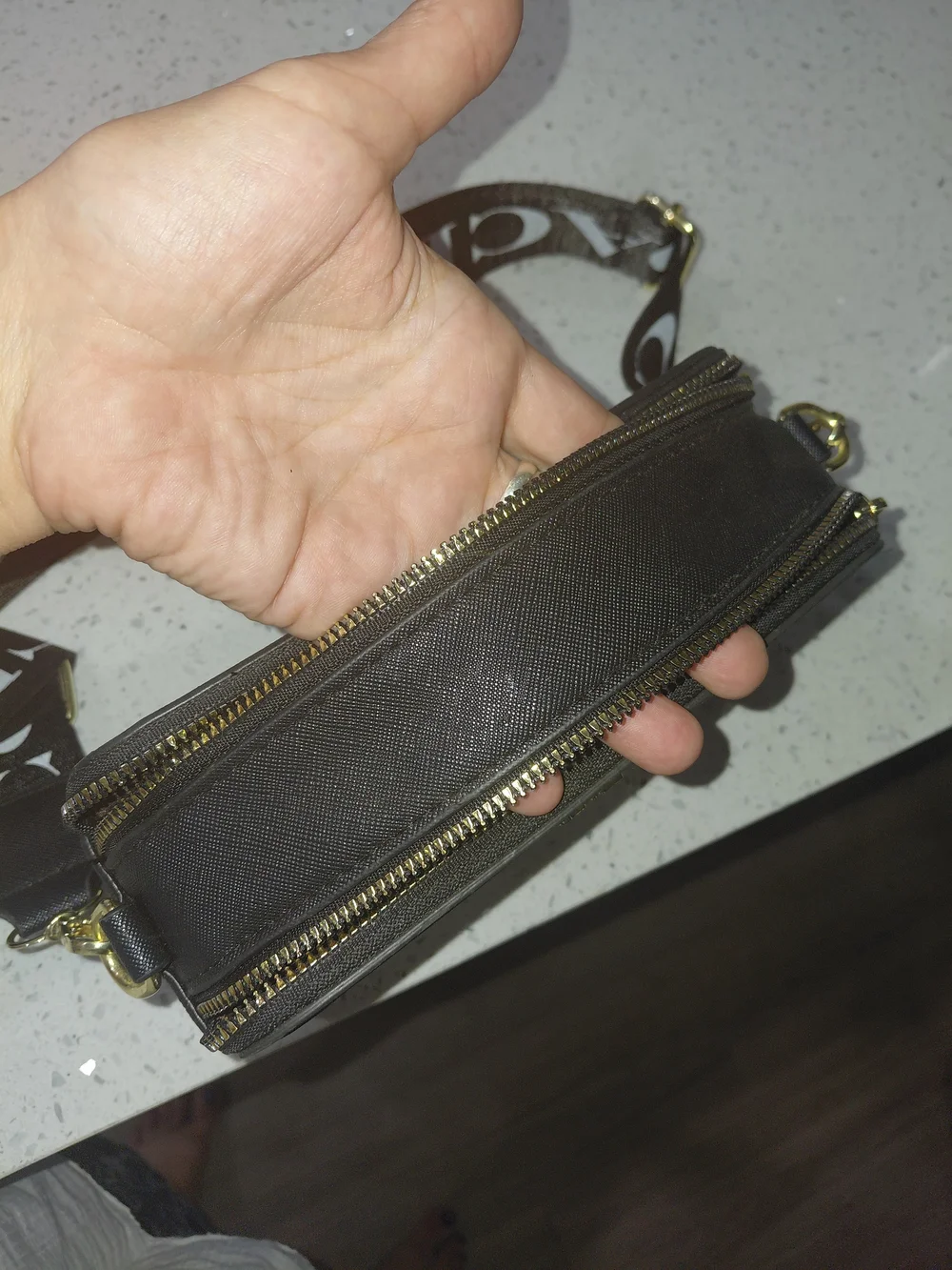 Coach Black And White Disney Mickey Crossbody Bag with Gold Hardware